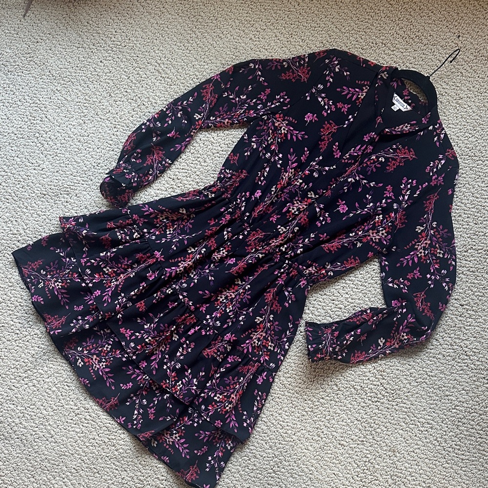 Nanette Lepore Black and Pink Floral Dress size 8
